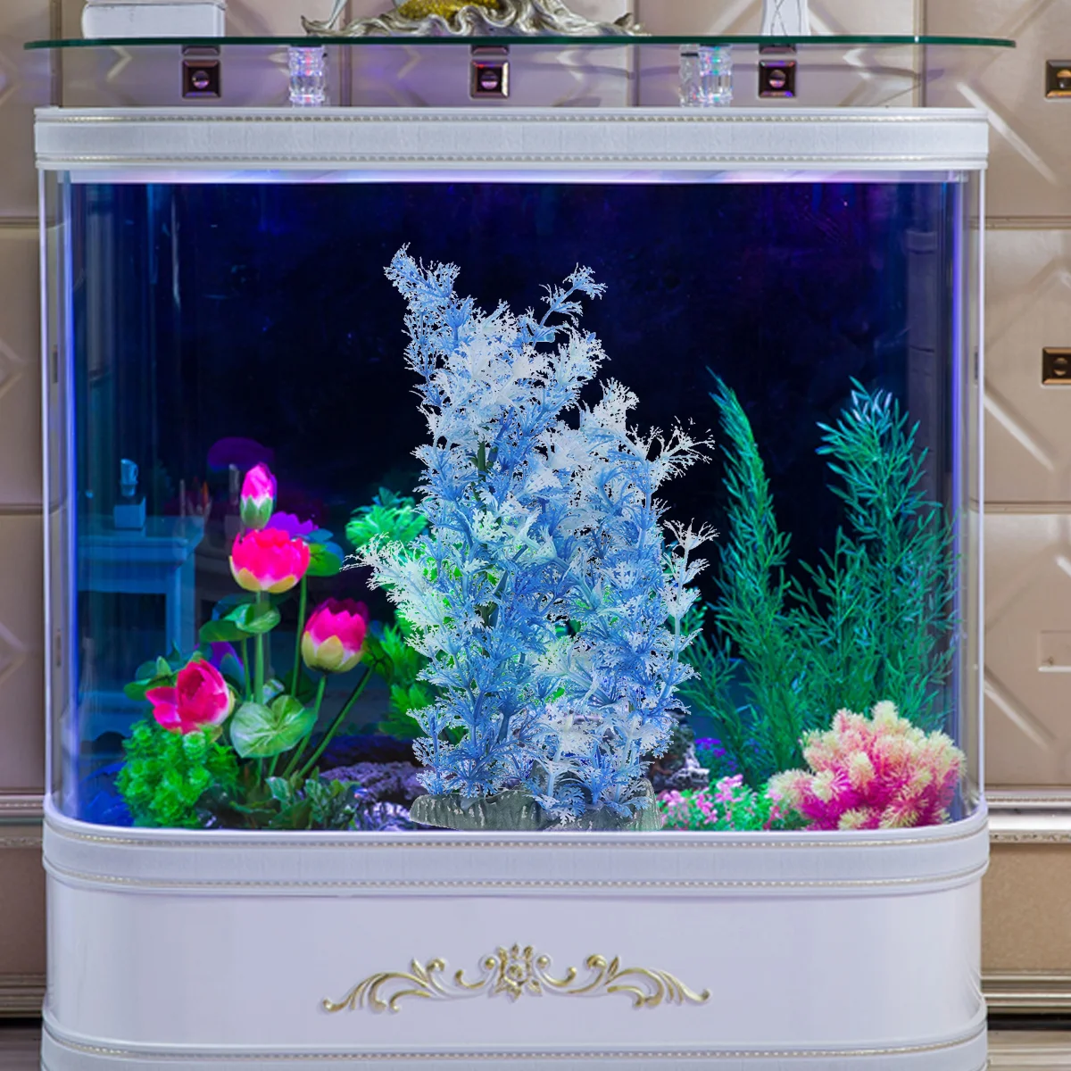 

Artificial Aquarium Plants Simulation Water Grass Fish Tank Decorations Large Aquatic Plastic Flowers Premium Material for Fish