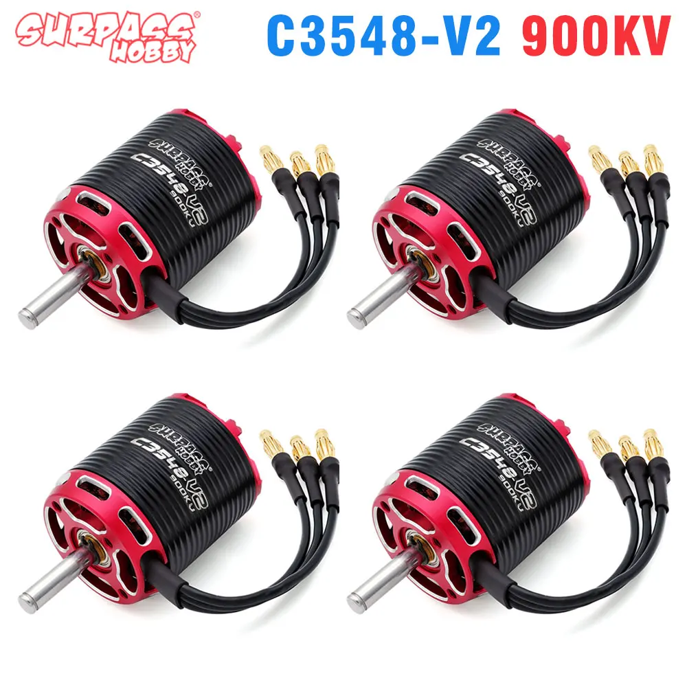 SURPASS HOBBY 4pcs Outrunner Brushless Motor C28/C35/C42/C50 Series Flier V2 14 Poles for RC Airplane Fixed-wing Drone Aircraft