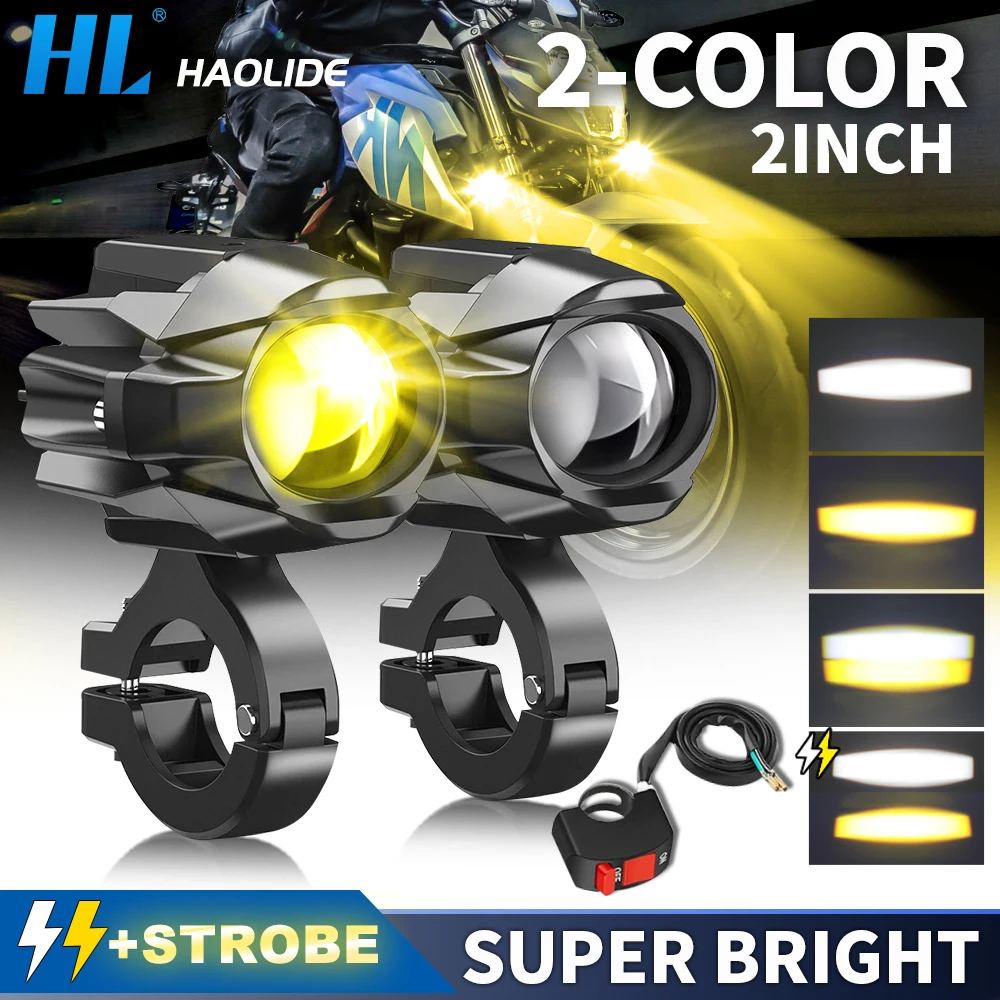 

HAOLIDE Мотоциклетная светодиодная вспомогательная фара минимального размера Противотуманная фара дальнего света велосипеда 3500K/6000K для бездорожья 4X4 4WD ATV SUV UTV 24V