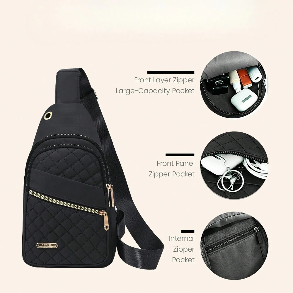 

2026 Solid Color Quilted Waist Bag - Casual Large Capacity Zipper Chest Bag, Adjustable Crossbody Bag, Daily Use, Lightweight And Waterproof Valentine's Day Gift,Dhgate,Bolsos Para Mujer,Bolsos De Mujer Elegantes,Card Holder,Purse,Crossbody Bags For Women