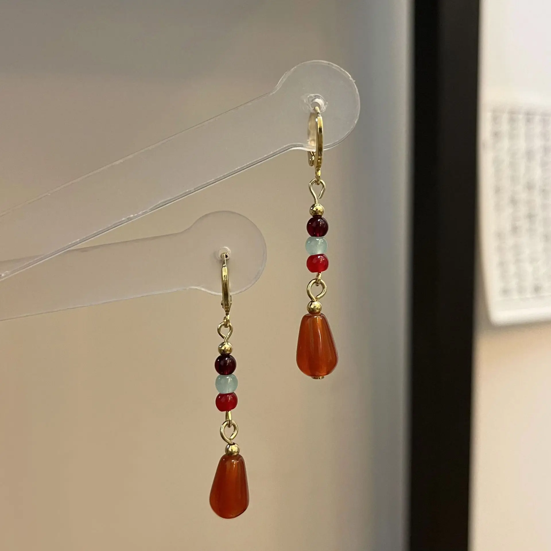 New Chinese Fashion Flower Shaped Earrings for Women Vintage Jade Stone Long Tassel Elegant Jewelry Ethnic Hanfu Accessories