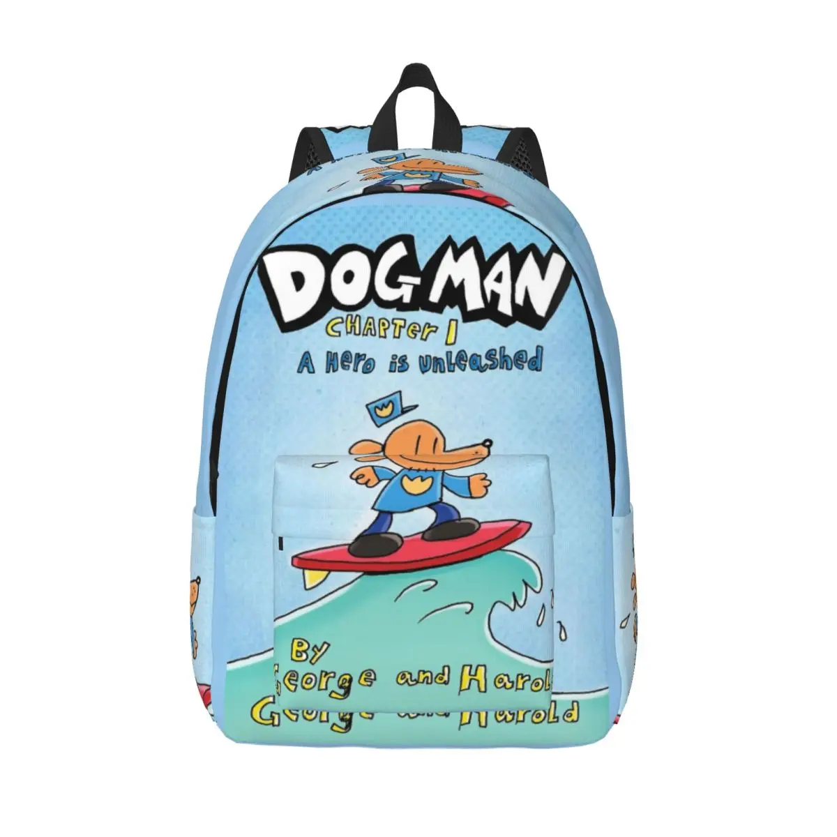 Dog Man Doggo Comic Backpack for Men Women Cool Student Work Daypack College Canvas Bags with Pocket