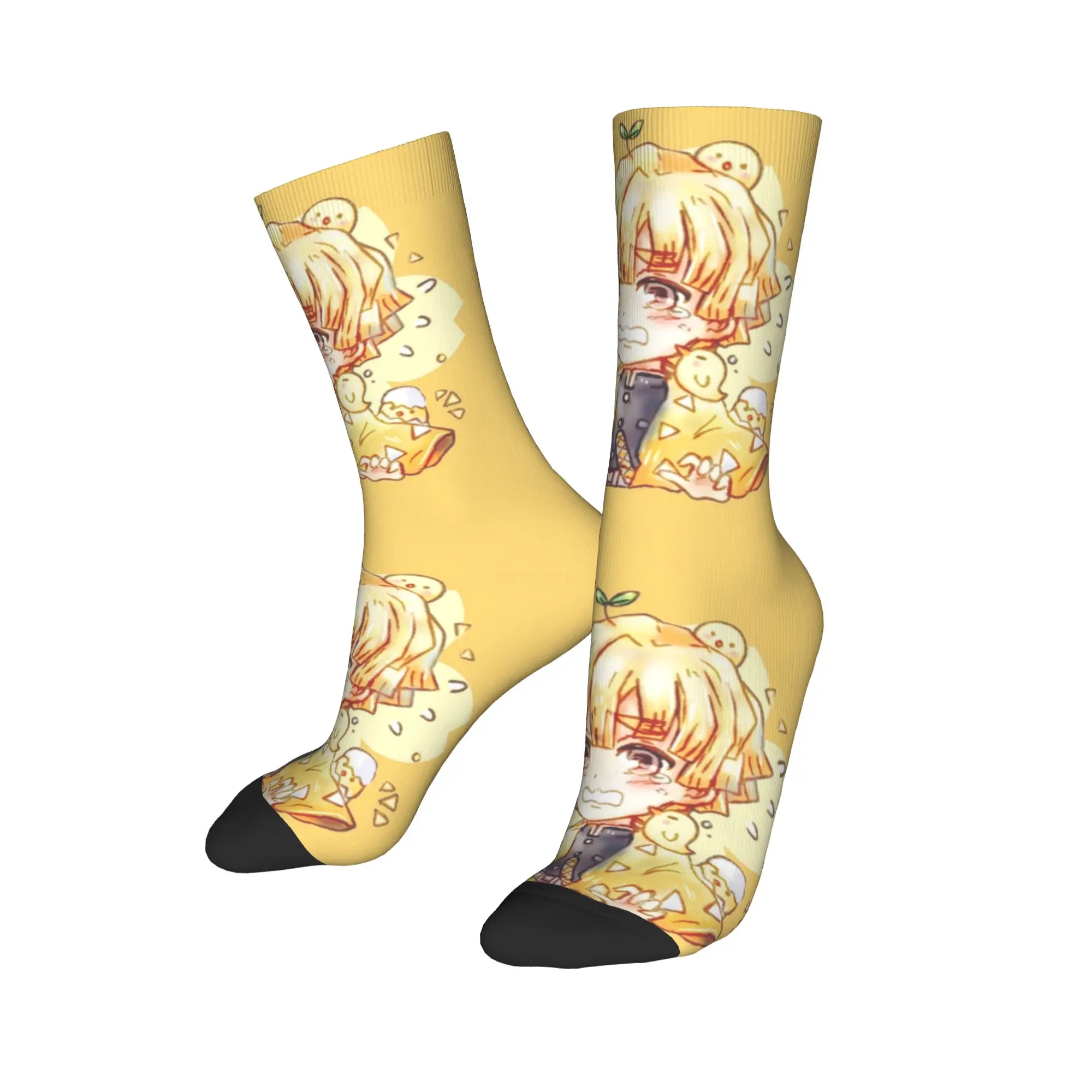 Harajuku Demons Slayers Anime Soccer Socks  Polyester Long Socks for Women Men Sweat Absorbing