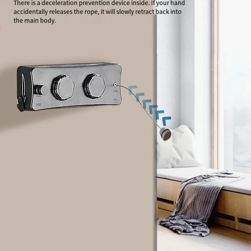 جديد 5.1 متر حبل الغسيل القابل للسحب داخلي/خارجي الفولاذ المقاوم للصدأ الملابس-تجفيف الغسيل-توفير الملابس تجفيف الرف