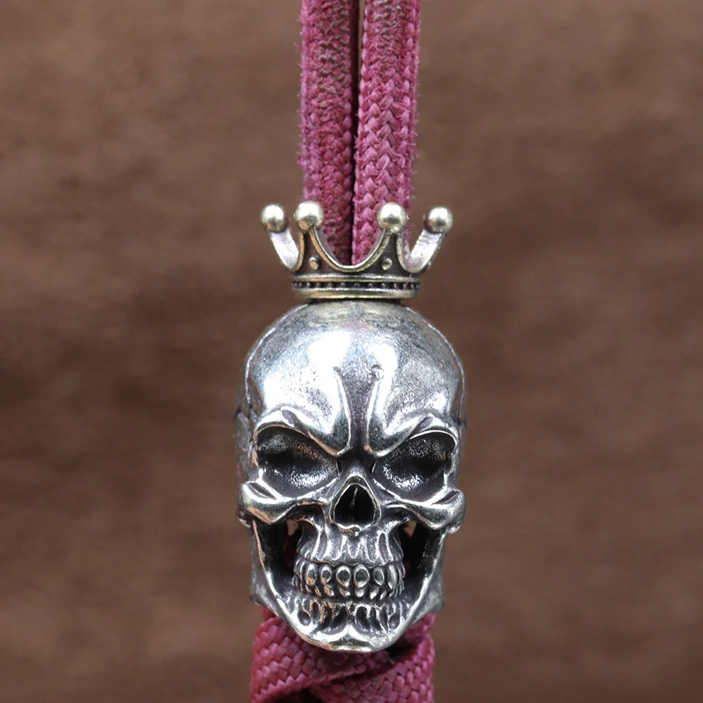 Royal Crown Brass Knife Beads EDC DIY Paracord Handmade Woven Bracelets Lanyard Pendants Accessories Outdoor Survival Tool Charm