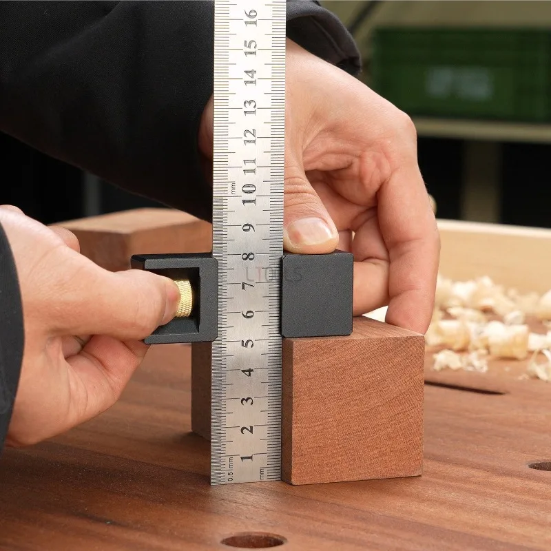 Marking Positioning Ruler with Fixed Sliding Block Steel Ruler 30cm Precise Height Measurement Gauge Woodworking Measuring Tool