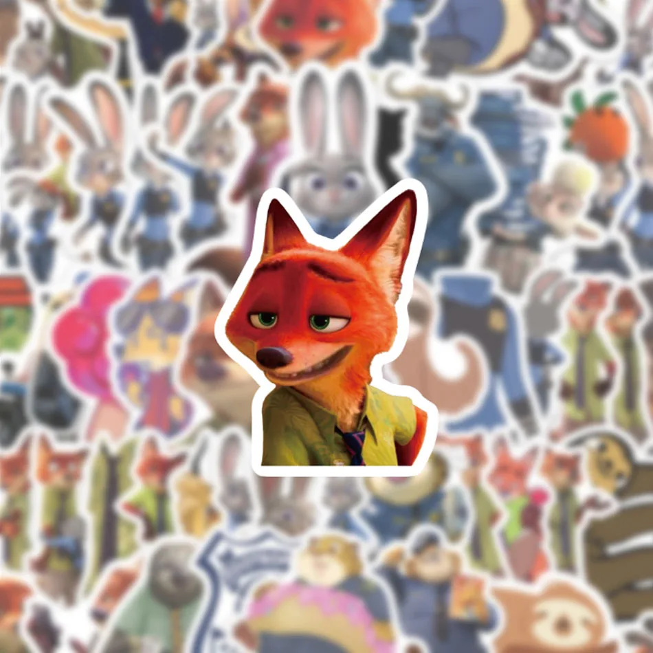 55PCS Cartoon Animazione Zootopia 2 Carino Divertente Graffiti Adesivo FAI DA TE Tazza di Acqua Armadio Scrivania Del Computer Scatola di Cancelleria Decalcomania Giocattolo