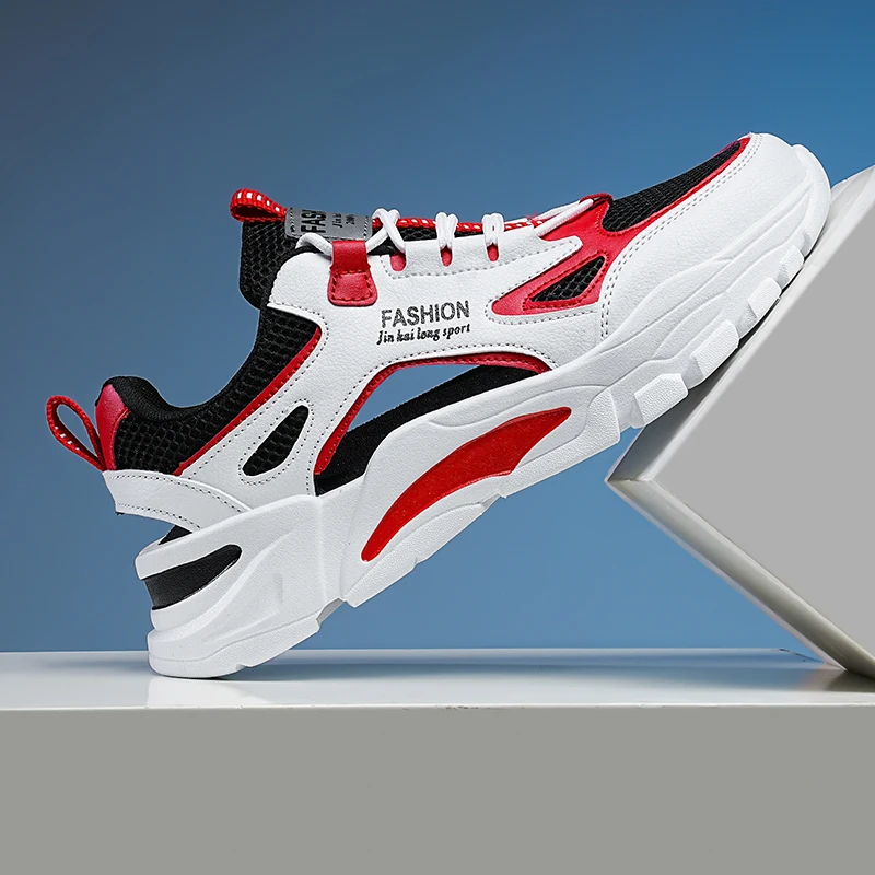 

Men's Shoes 2026 Summer Mesh Breathable Trendy Running Casual Sports Shoes Men's Thick-Soled Hollow Trendy Shoes