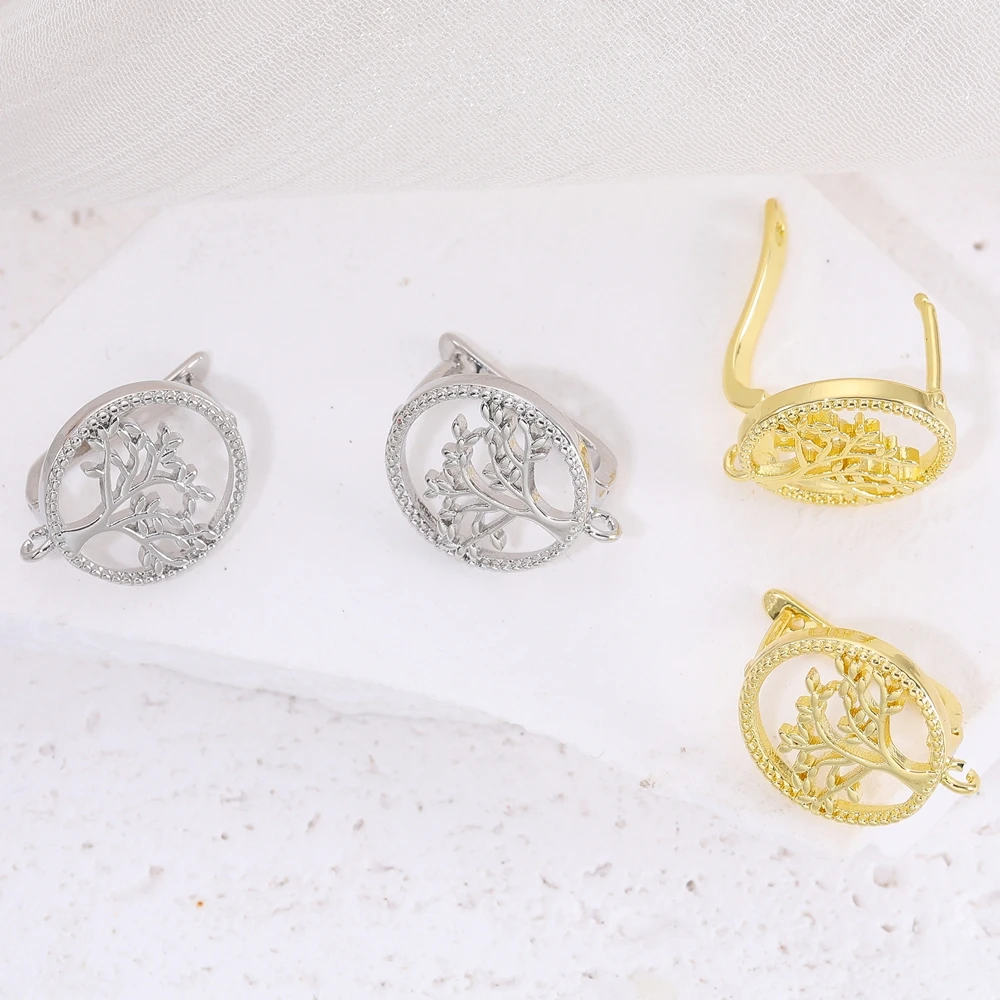 Juya 2 4 6 Teile/los DIY Gold Silber Überzogene Anti-Allergie Verschluss Schwenzy Earwire Stiche Ohrstöpsel Verschluss Ohrring Haken zubehör – Detail 2