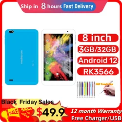 Newest 8 inch 8FY Type-C Android 12 Tablet PC RK3566 CPU RAM 3GB ROM32GB Dual Camera Quad Core 3500mAh Battery