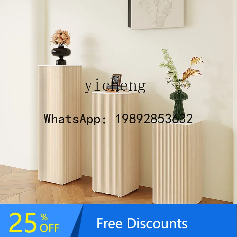x1 Light Luxury Rock Plate Flower Stand Living Room TV Cabinet Side Mall Exhibition Hall High-end Flower Pot Display Stand