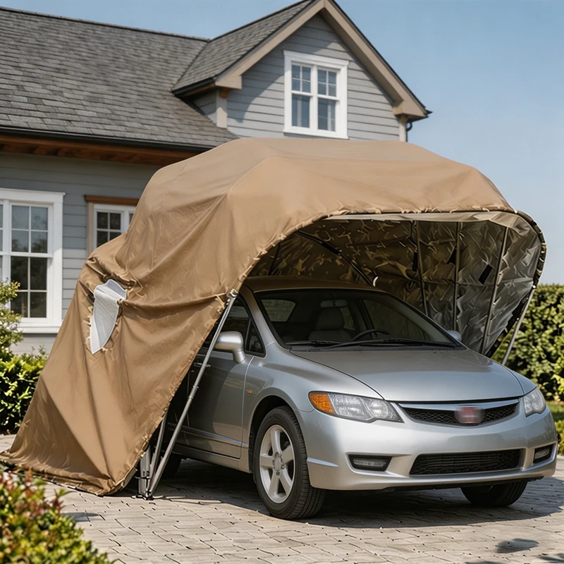 Luxury Fully Automatic Carport Folding Aluminium Mobile Garage Heavy Duty Waterproof Sunshade Parking Shelter Portable Car Canop