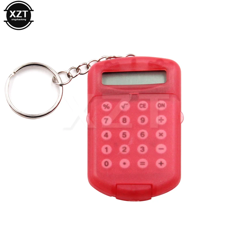 Keyring Digits Electronic Calculator Clamshell Replacement Battery Mini Card Calculator Keychain Cute Portable Random Color