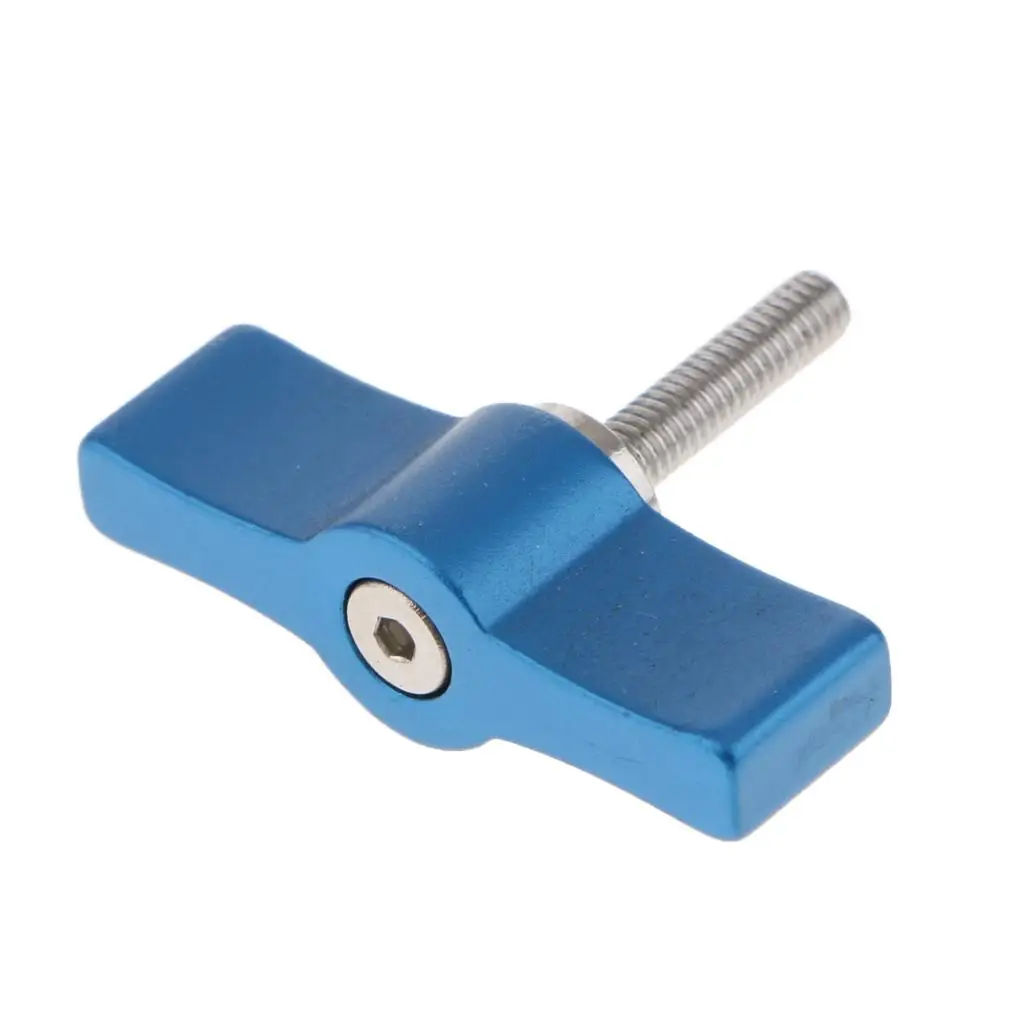 Aluminium T Typ Drehknopf Griff Verstellbare Rändelhebelschraube (Blau,