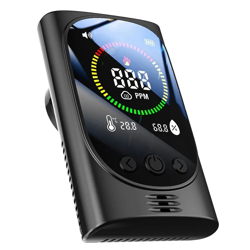 

BNVN-Indoor Combustible Gas Real-Time Alarm, 4-In-1 Carbon Monoxide Detector, Temperature And Humidity Tester Meter EU-PLUG