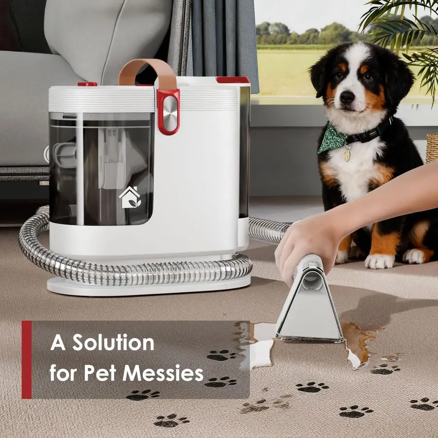 カーペットクリーナーマシン、カーペットシャンプー機、15Kpaの布張りクリーナー（3つのツール付き）、54オンスの大型水タンク、16.4フィートの電源コード、スポットクリーナー