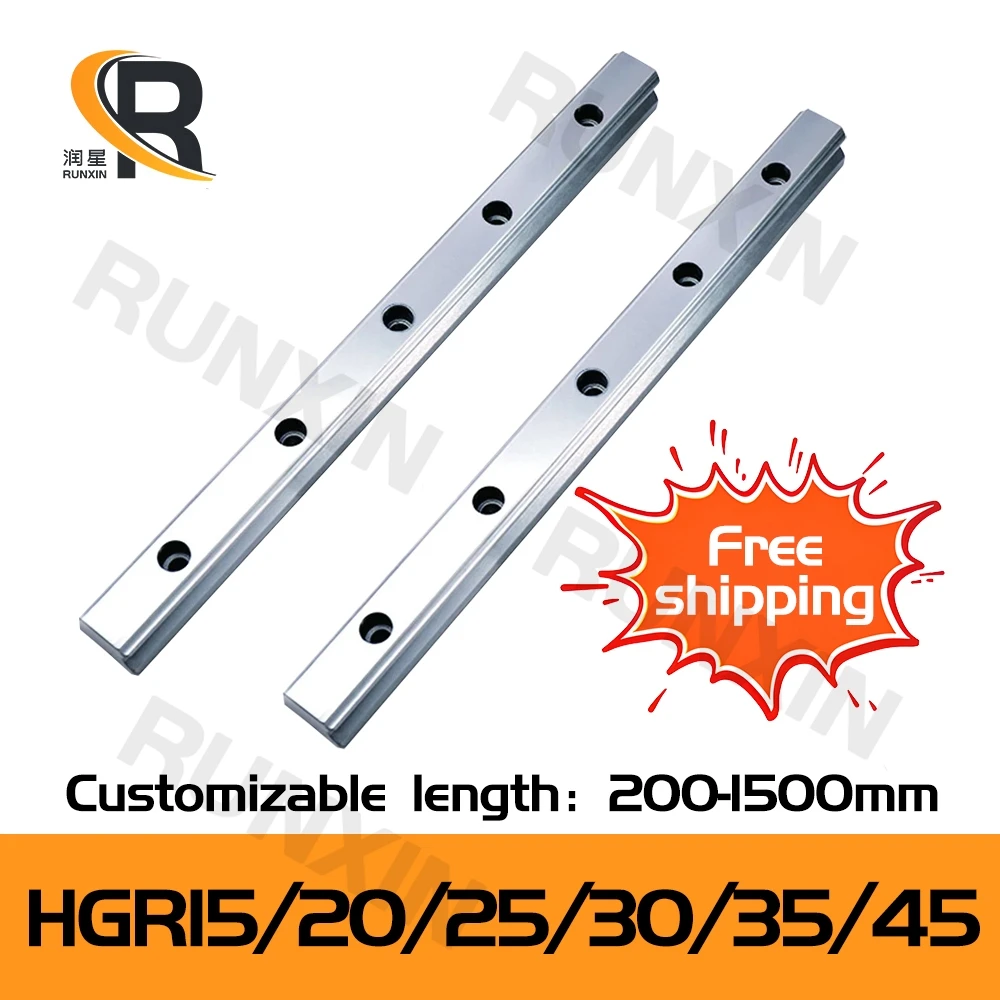 

RXTNC 2pc HGR15 HGR20 HGR25 HGR30 HGR35 L200-1500mm Square Linear Guide Rail for HIWIN Slide Block Carriages CNC Engraving