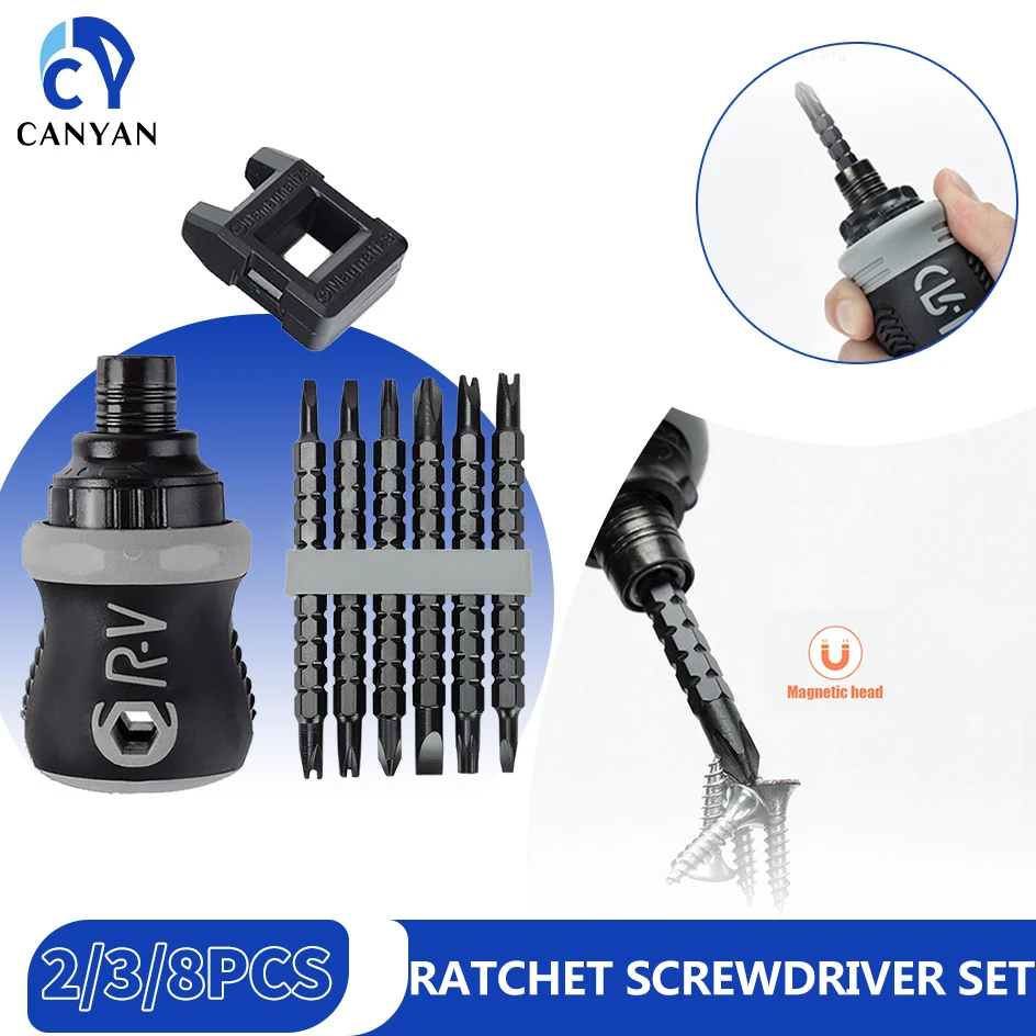 Multifunction Dual Purpose Slotted/Phillips Screwdriver Set Expansion Screwdriver Cross Word Ratchet Screwdriver Hand Tools