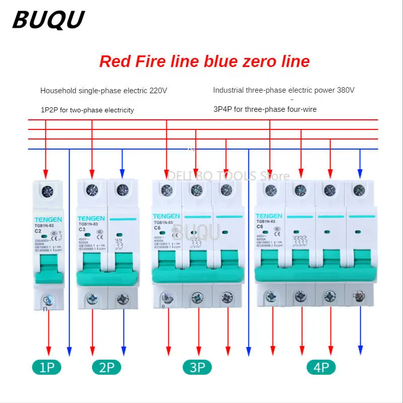 

1P 2P 3P 4P DC 220V-380V 10Solar Mini Circuit Breaker MCB Fuse PV System Solar Engery 3/6/10/16/20/25/32/40/50/63/A