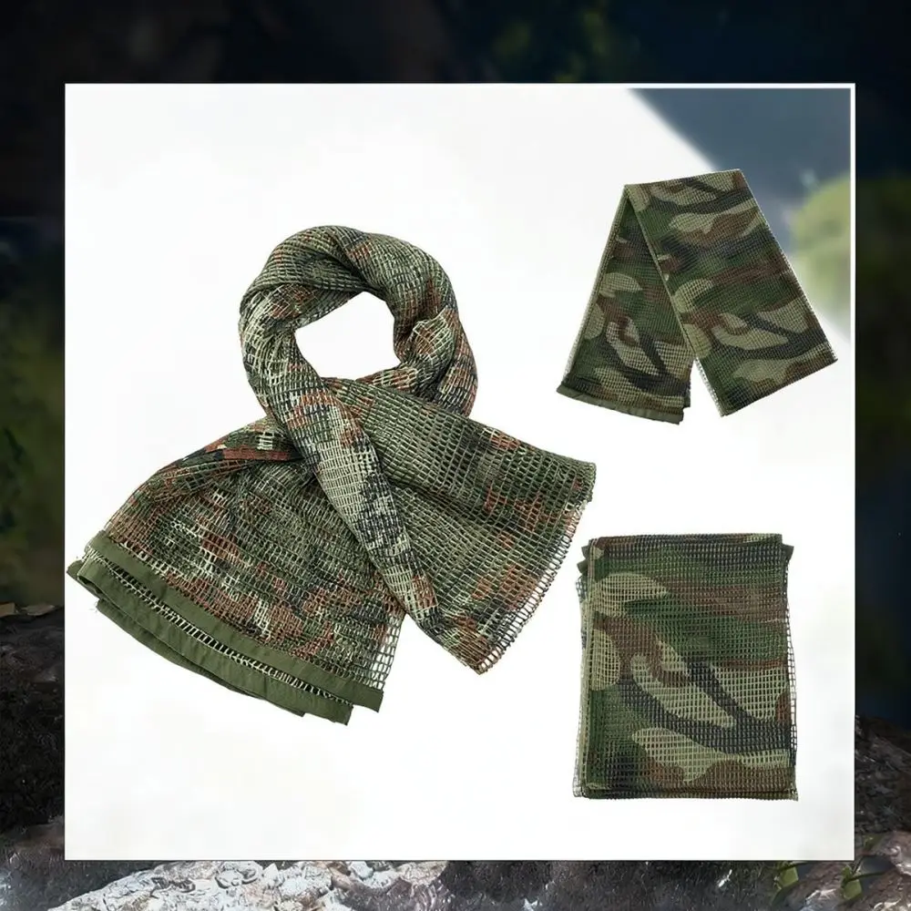 Camo Mesh Veil Scarf Tactical Breathable Outdoor Desert Hiking Hunting Head Wrap Face Mask Neck Gaiter