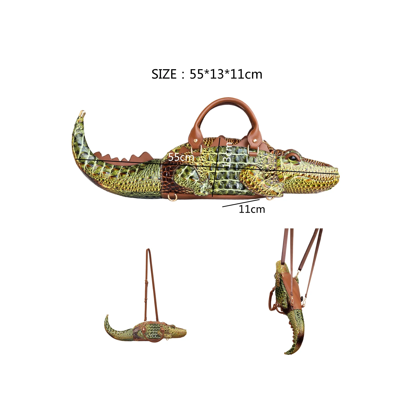 Unique 3DAnimal Design Handbag for Women Creative Animal Crossbody Bag Adjustable Strap Novelty Party Shoulder Bag
