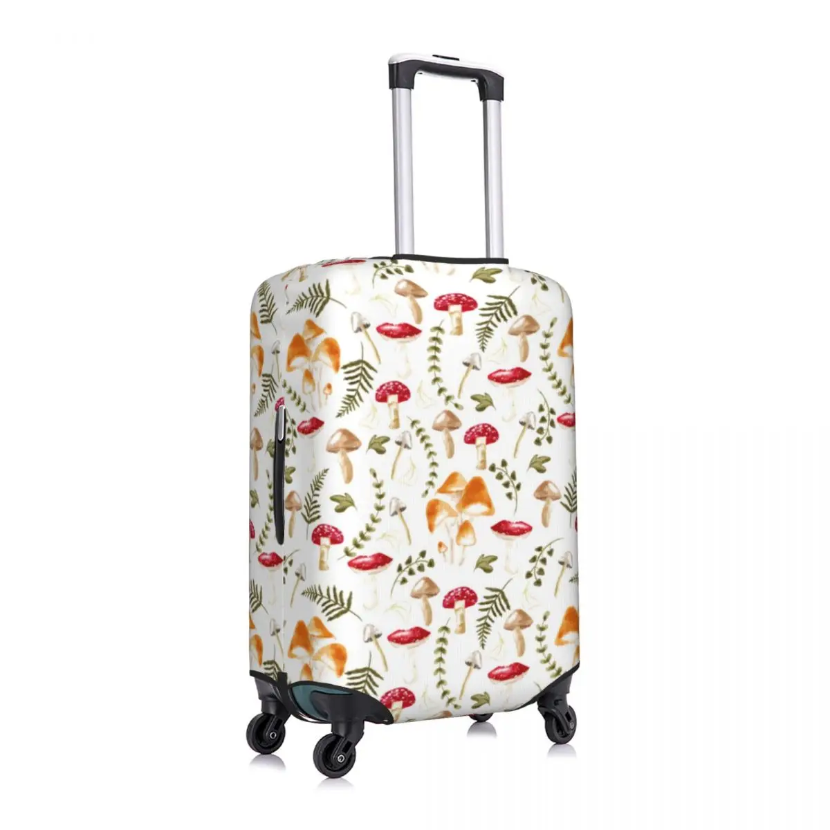 Mushroom Design Suitcase Cover Aesthetic Forest Print Fun Travel Protection Luggage Accesories Holiday