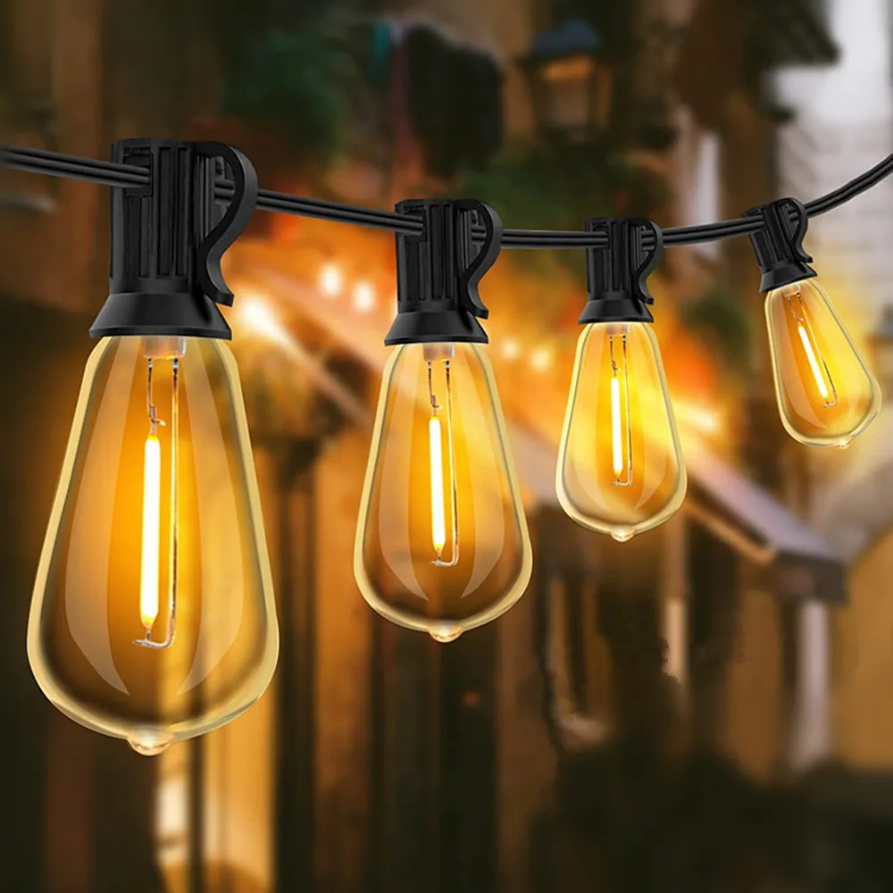 10M Outdoor Festoon Fairy LED Globe String Light For Christmas Party Garden Decorative Garland Lamp Street Patio Backyard
