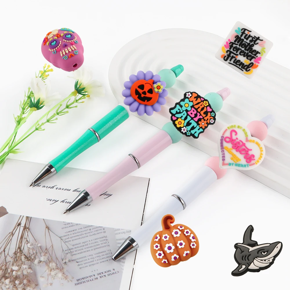 6/15/30 шт. новые 3D тыквенные бабочки с мультяшным текстом, силиконовые бусины с фокусом для ювелирных изделий, ожерелье, браслет, кулон и т. д., аксессуары