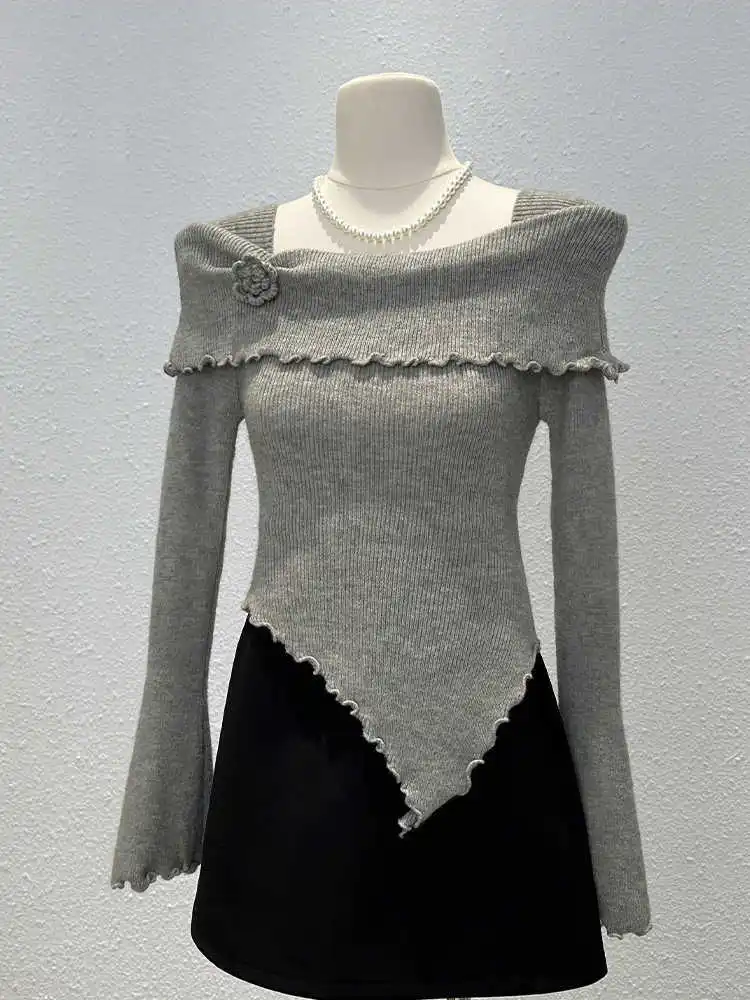 

Свитера, джемперы, пуловеры, женские вязаные мериносовые клетчатые узоры, облегающие для работы, OL Professional BF Y2K, женские деловые зимние