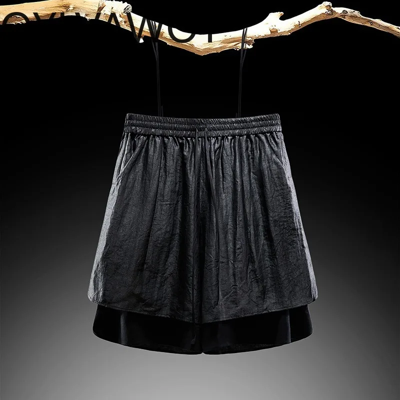 QYLVAWOY 100% Natural Mulberry Silk Pants for Man Thin Men Pants Summer Xiangyunsha Short Trousers Black Pants High-end Casual