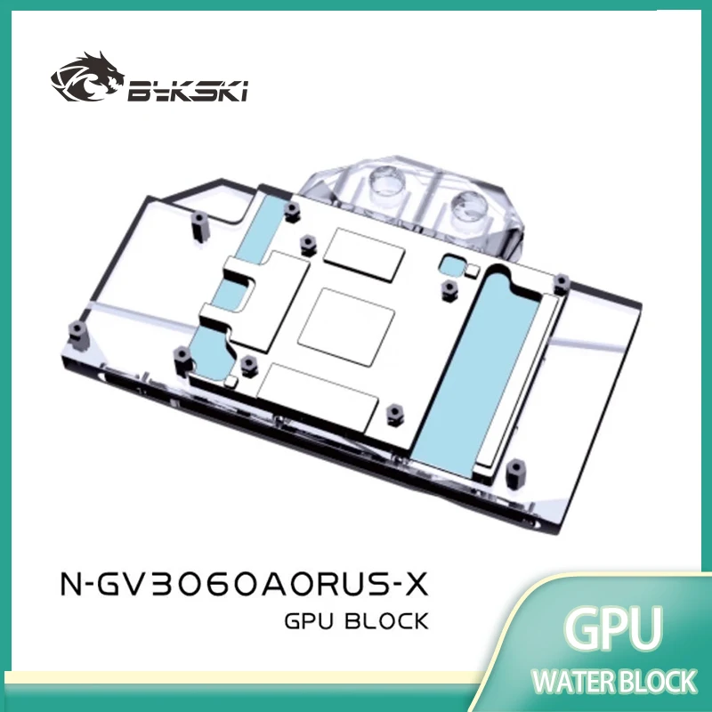 

Водяной блок графического процессора Bykski для видеокарты GIGABYTE AORUS RTX3060 ELITE 12G/с охлаждением радиатора объединительной платы N-GV3060AORUS-X