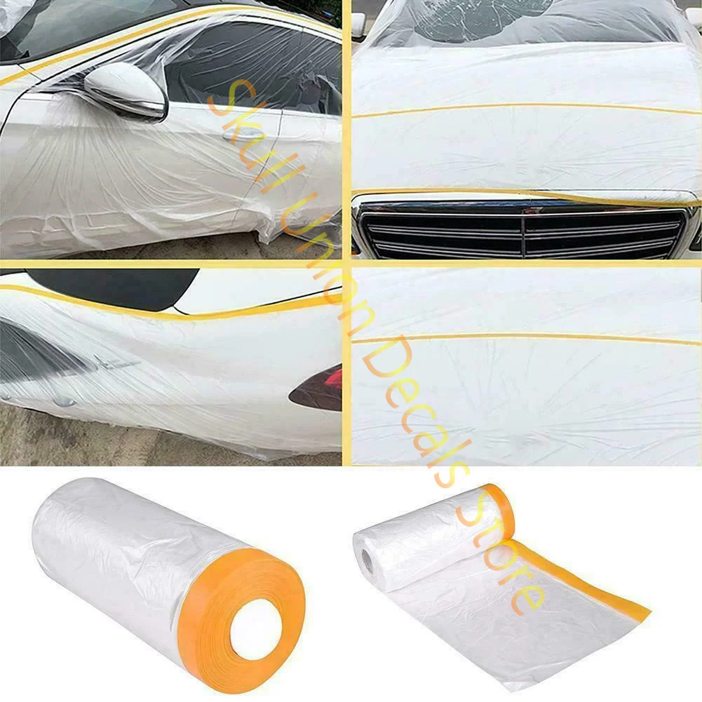 

Clear Paint Plastic Car Protective Masking Film Oil Painting Block Cover Sheet Portable Masking Paper for Automotive Painting