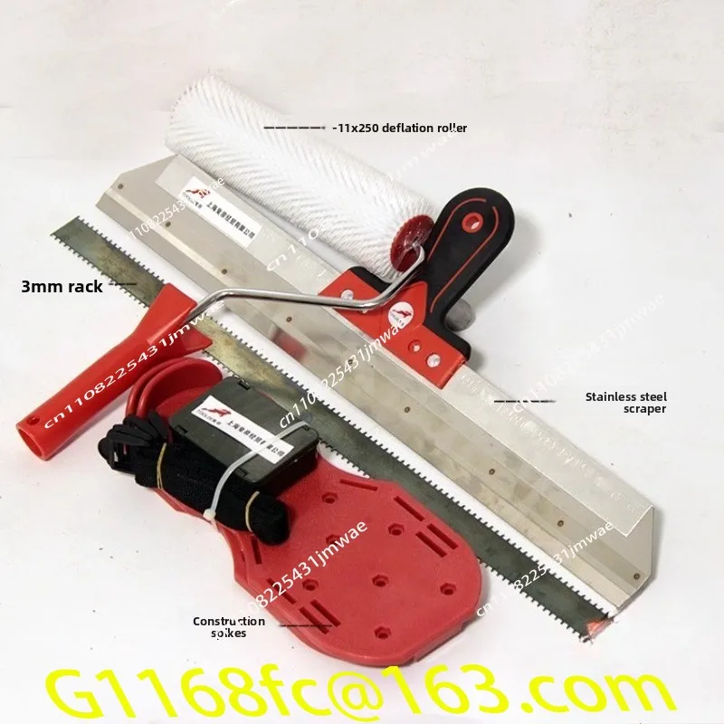 PVC Self Leveling Construction Tool Set, Defoaming Roller, Nail Shoe Scraper, Epoxy Nail Shoe Rack