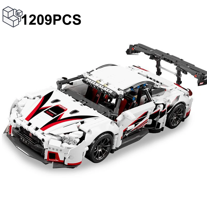 1209pcs technische nissaned gtr Super Speed Sportwagen Bausteine Rennfahrzeug montieren Ziegel Spielzeug Geschenke für Jungen Kinder