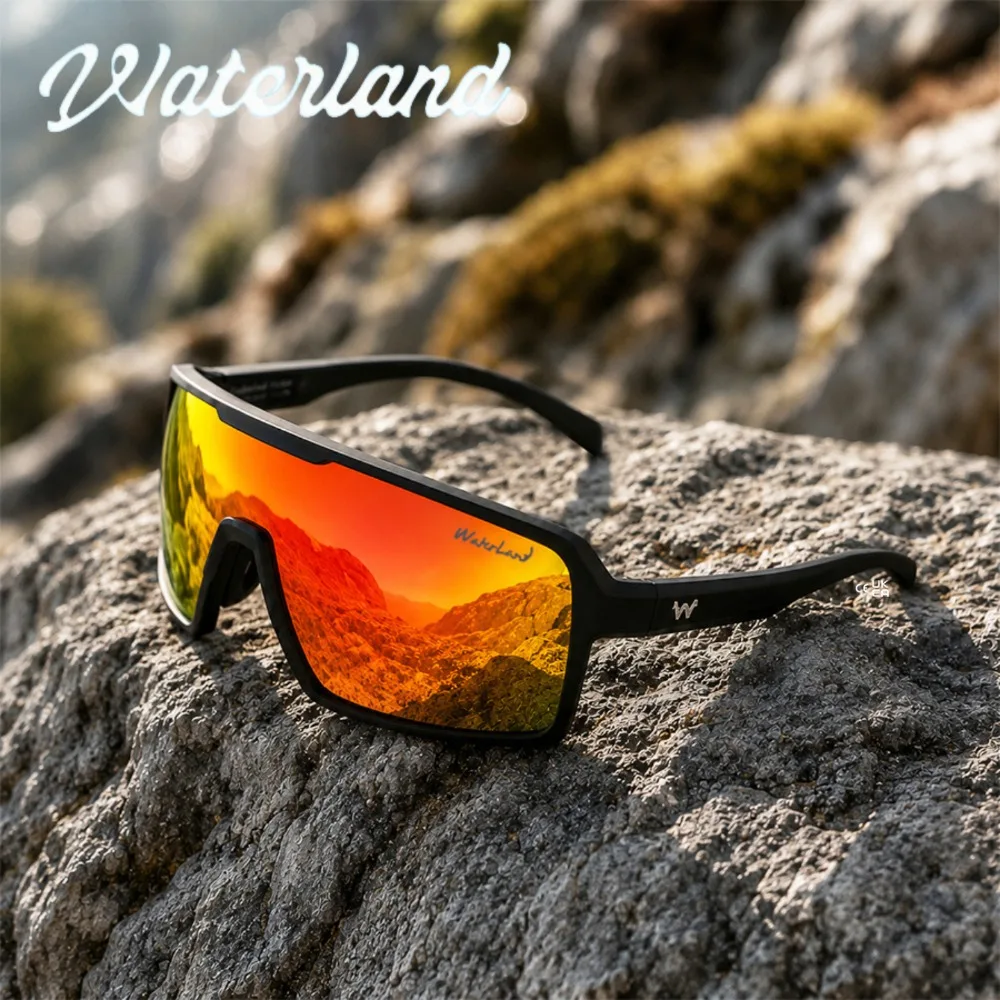 Waterland Polarized Cycling Sunglasses TR90 Frame UV400 Protection Eyewear for Outdoor Mountain Climbing Fishing Daily Glasses