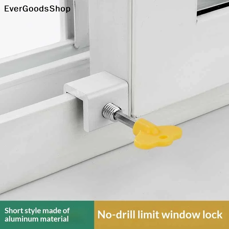 ✦ Window Lock, Adjustable Sliding Door Lock With Key, Aluminum Window Security Safety Locks For Kids & Pets
