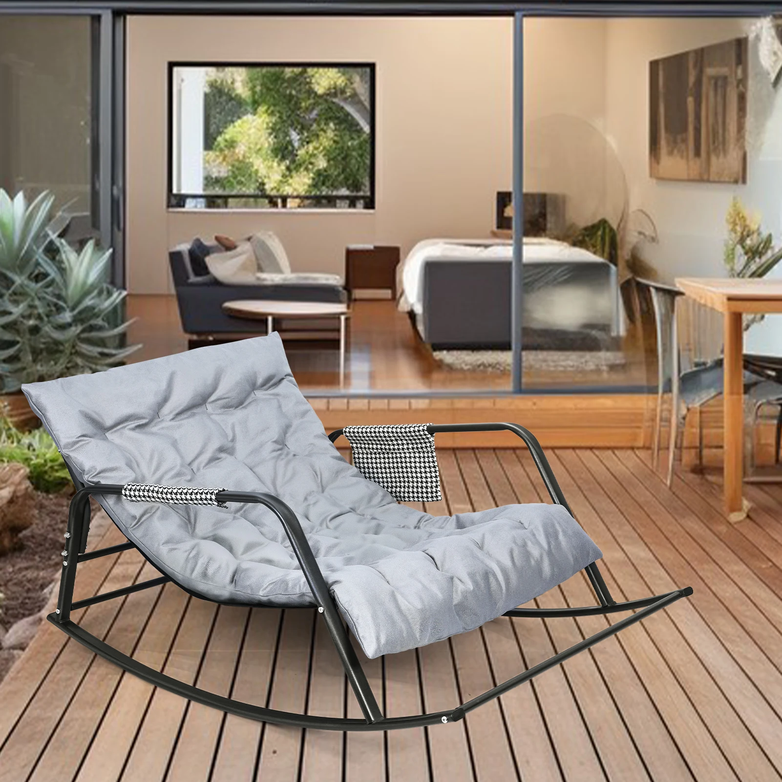 

Rattan Weaving Rocking Chair Leisure Sofa Home Balcony Single Lazy Sofa Rocking Chair Rattan Chair Sleep Outdoor Living Room