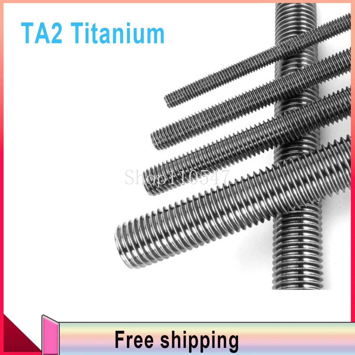 5/10Pcs TA2 Titanium Full Threaded Rod Bolt M3 M4 M5 M6 M8 Length 16-300mm Fully Metric Headless Bolt Thread Stud Rods Screws