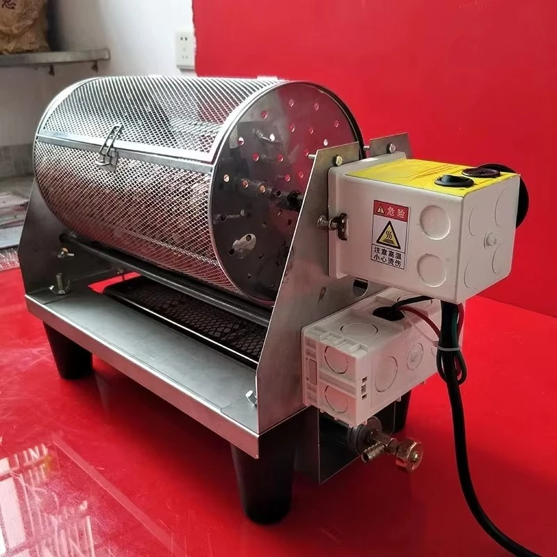 Customized Full Automatic Nut Roasting Machine Electric Heating Drum Roaster For Peanut Almond Cashew Nut Snacks Making