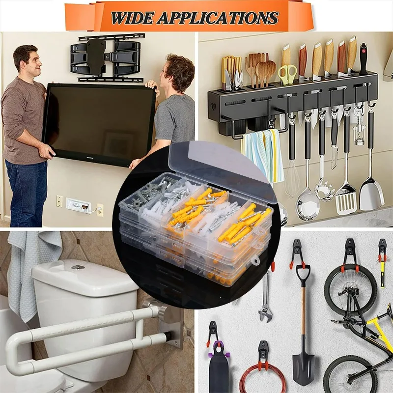 160 قطعة/صندوق أنبوب توسيع معدني مسامير حافر ذاتية المكونات المسمار ل المراسي الجدار الخرساني الأجهزة السحابات البراغي أطقم