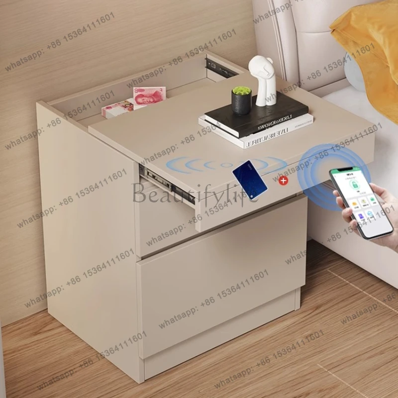 

Bedside cabinet home anti-theft safe bedside cabinet bedroom multifunctional hidden storage cabinet home space saving furniture