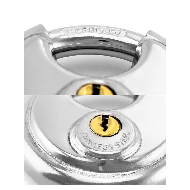 B92B-Disc Locks, Heavy Duty Steel Keyed Padlock Disc Storage Locks For Storage Unit Moving Trailers, 3/8Inch Shackle