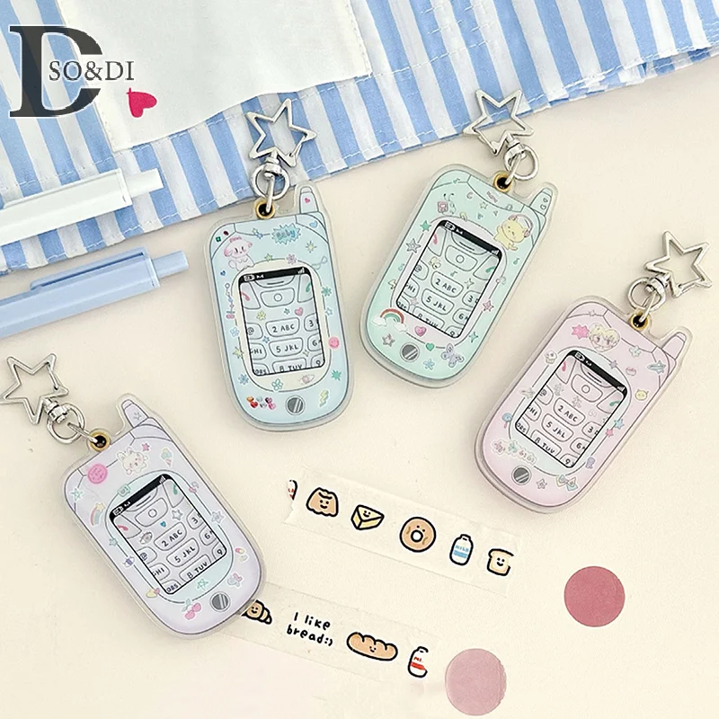 School Briefpapier Diy Accessoires Kawaii Acryl Mobiele Telefoon Vorm 1 Inch Fotokaart Houder Kaart Fotohouder Tas Hanger