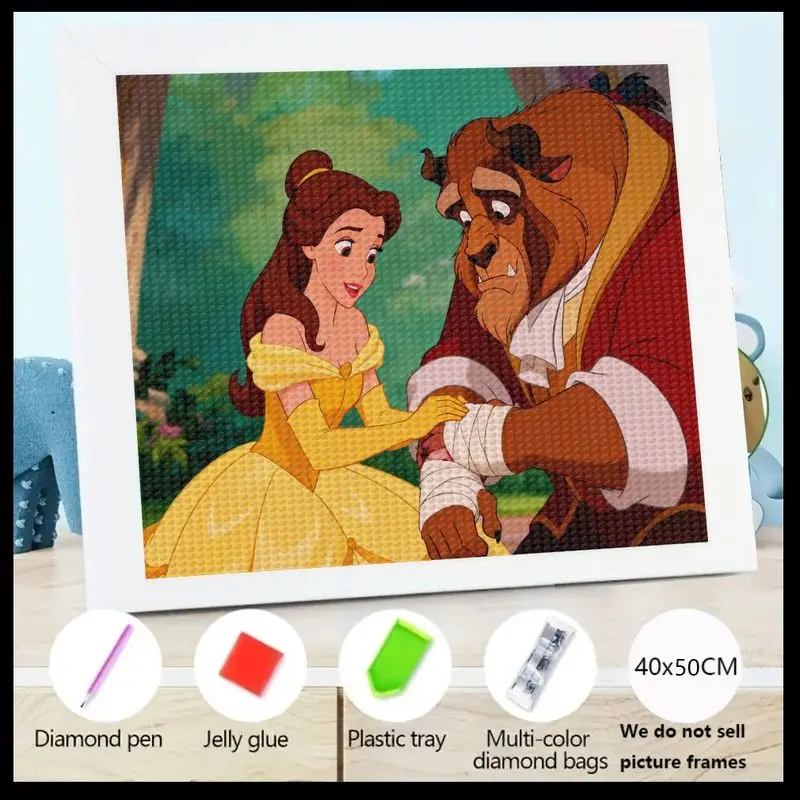 

1 шт. трендовый комплект для рисования алмазной живописи «сделай сам» Disney «Красавица и чудовище», романтическая сказка, полная дрель со стразами E