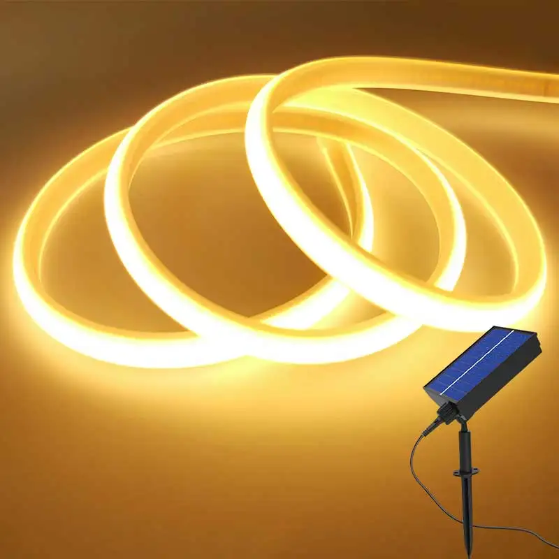 24V COB Solar Neon Light Strip Elastyczne światła Taśma samoprzylepna LED Diode Rope IP67 Ściemnialne podświetlenie Zimny Naturalny Ciepły Biały