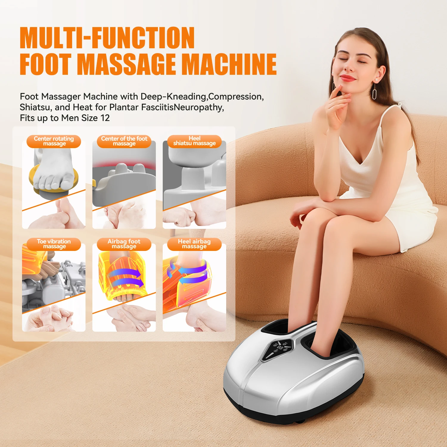 

Fully Wrapped Foot therapy machine household Foot Massager air bag kneading Foot Sole Massager