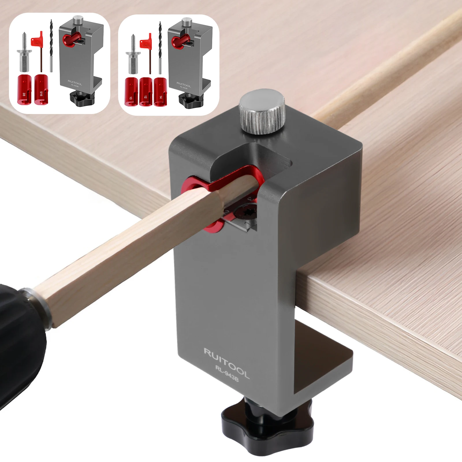 

Dowel Maker Jig Kit Metric Imperial Dowel Maker Cutter Aluminum Alloy Dowel Round Rod Sticks Maker Jig Durable Electric Drill