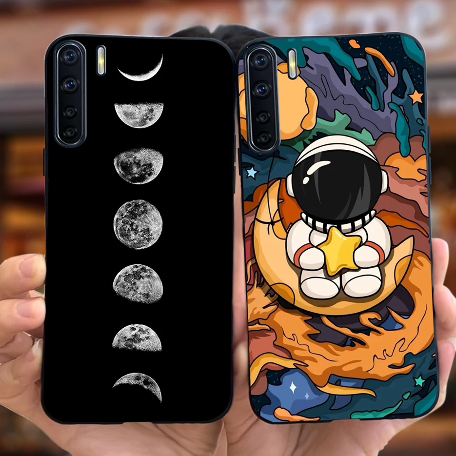 For Oppo A91 Case Oppo Reno3 CPH2043 Cute Astronauts Cartoon Cover Soft TPU Phone Case For Oppo F15 Reno 3 OppoA91 Fundas Bumper