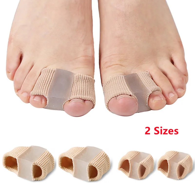 1Pcs/2Pcs Silicone Two Holes Toe Spreader Separator Bunion Hallux Valgus Corrector Thumb Finger Straightener Foot Care Tool