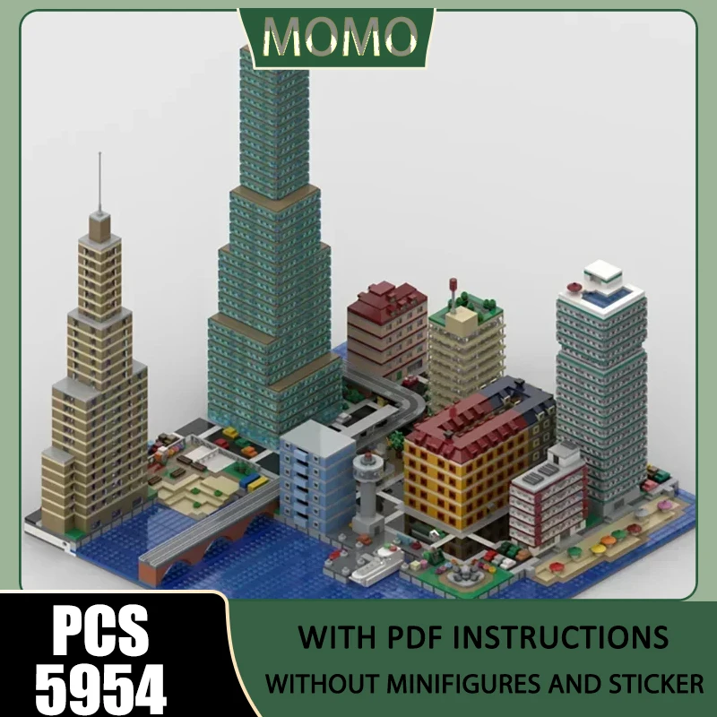 

City Street Series Moc Building Blocks 2: 16 Micro Model Technology Brick City Street View DIY Construction Toy For Holiday Gift